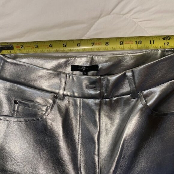 7 For All Mankind Women's Metallic Silver Pants - Picture 6 of 6